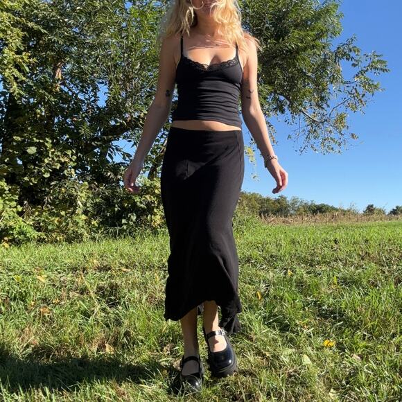The Territory Ahead Dresses & Skirts - Vintage 90s The Territory Ahead Black Maxi Skirt Petite Small Whimsigoth Goth